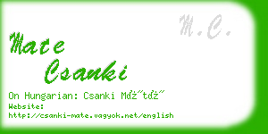 mate csanki business card